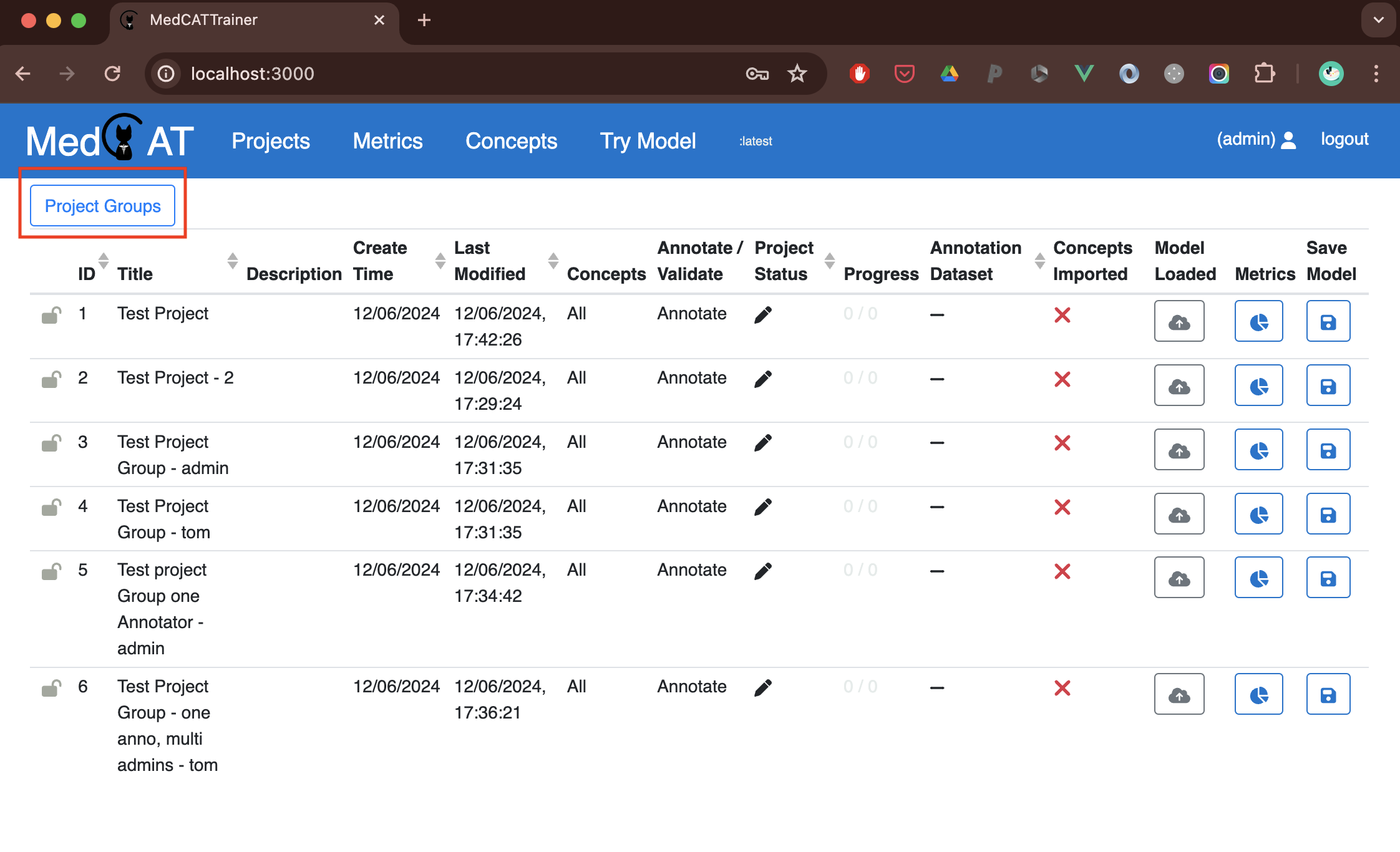 Project Groups Available